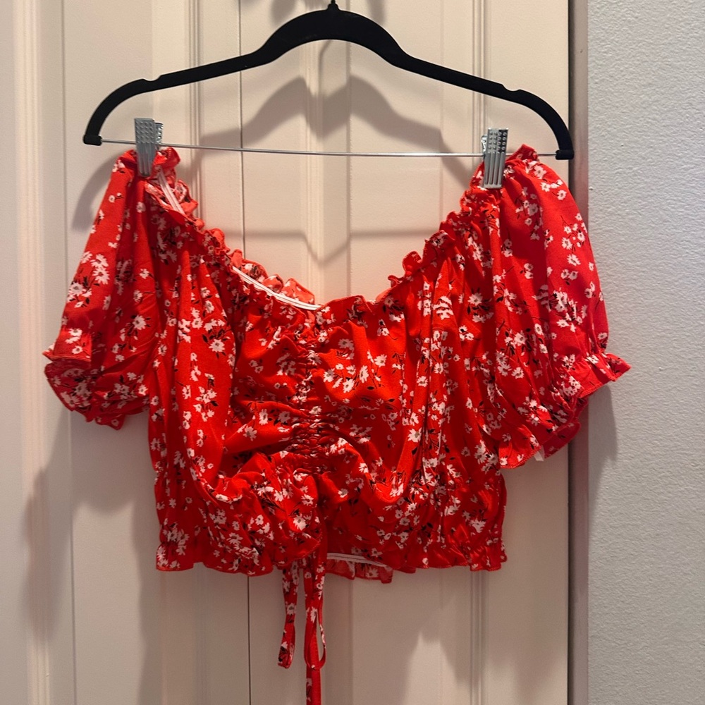 Floral Red Women's Top